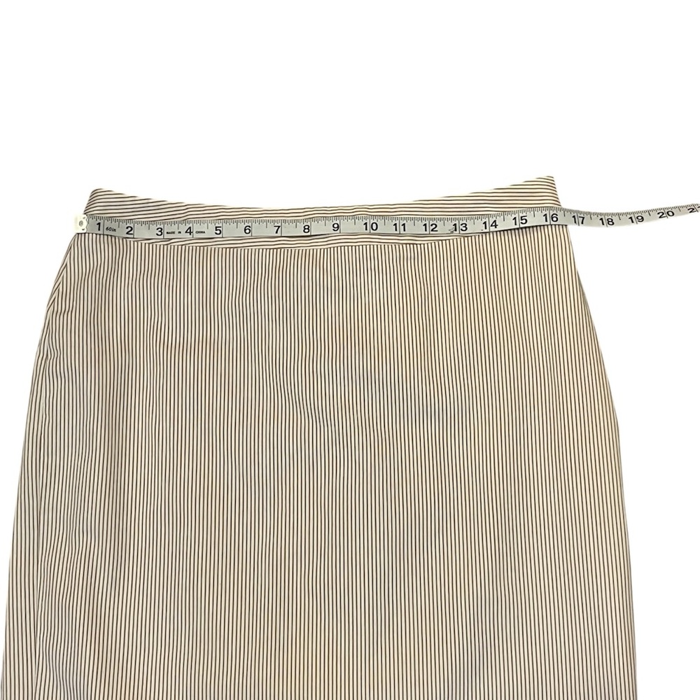 2 Piece Nine West Suite Pin-Striped Tan Cream Women's Blazer & Skirt Size: 10 - Picture 8 of 10